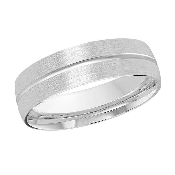 M3 531 6W 01   A White Wedding Band available in 10K  14K  8K Gold and Platinum