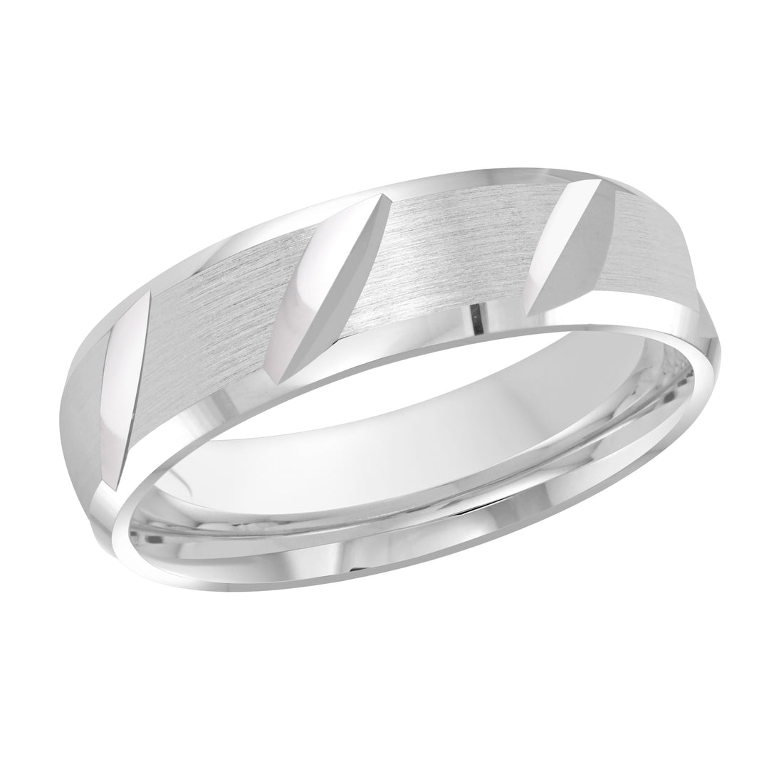 M3 646 6W 01   A White Wedding Band available in 10K  14K  8K Gold and Platinum