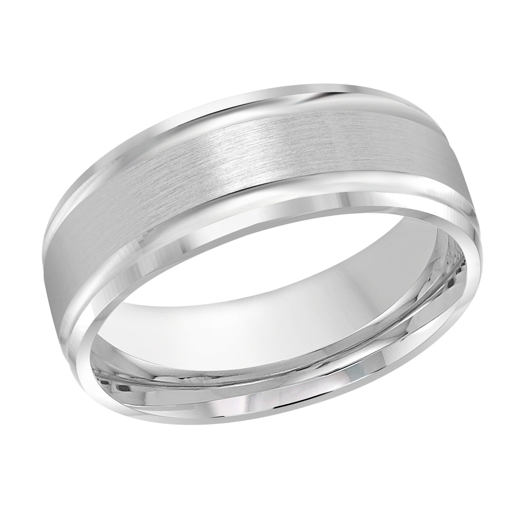 M3 411 8W 01   A White Wedding Band available in 10K  14K  8K Gold and Platinum