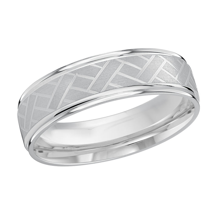 M3 1200 6W 01   A White Wedding Band available in 10K  14K  8K Gold and Platinum