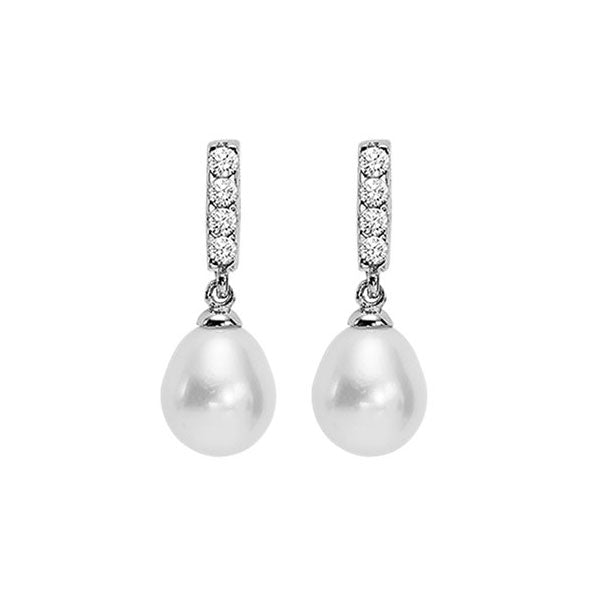 Silver Pearl 1 1/2Ctw Earring