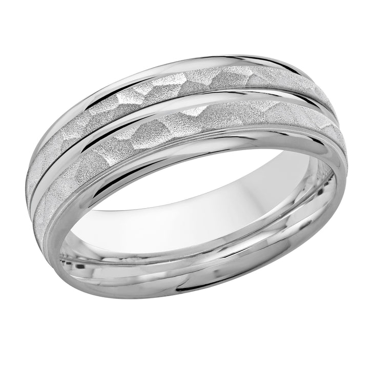 M3 016 8W 02   A White Wedding Band available in 10K  14K  8K Gold and Platinum