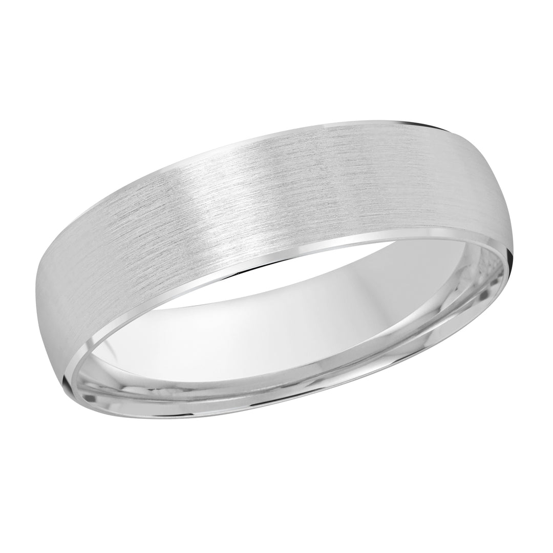 M3 249 6W 01   A White Wedding Band available in 10K  14K  8K Gold and Platinum