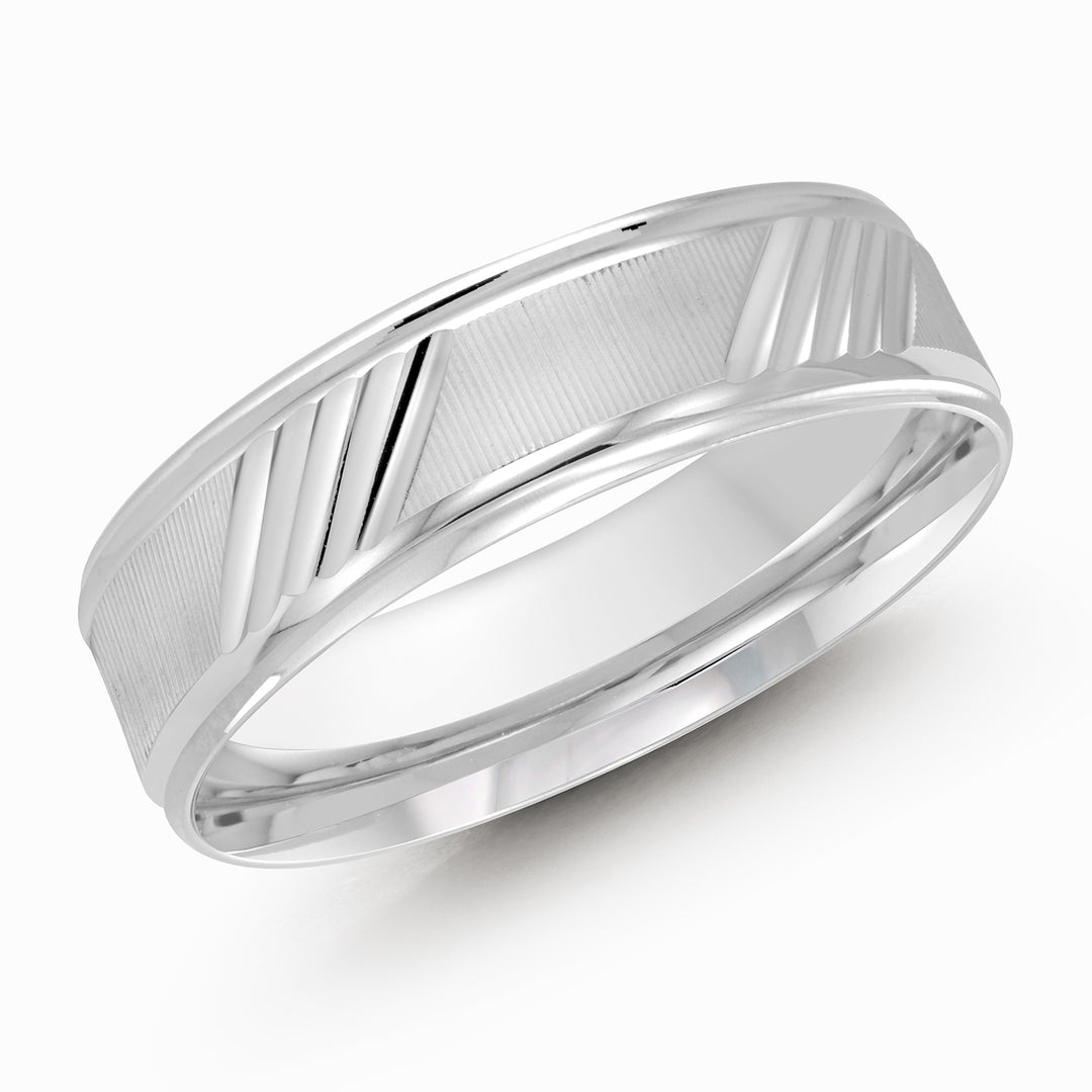 M3 042 6W 00   A White Wedding Band available in 10K  14K  8K Gold and Platinum