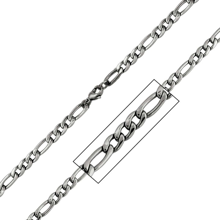 Stainless Steel 6mm Figaro Polished Chain