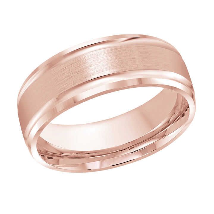 M3 411 8P 01   A Pink Wedding Band available in 10K  14K and 18K Gold