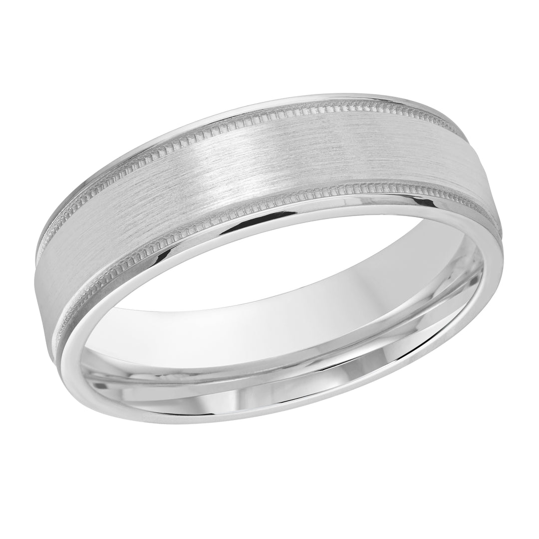 M3 1174 6W 01   A White Wedding Band available in 10K  14K  8K Gold and Platinum