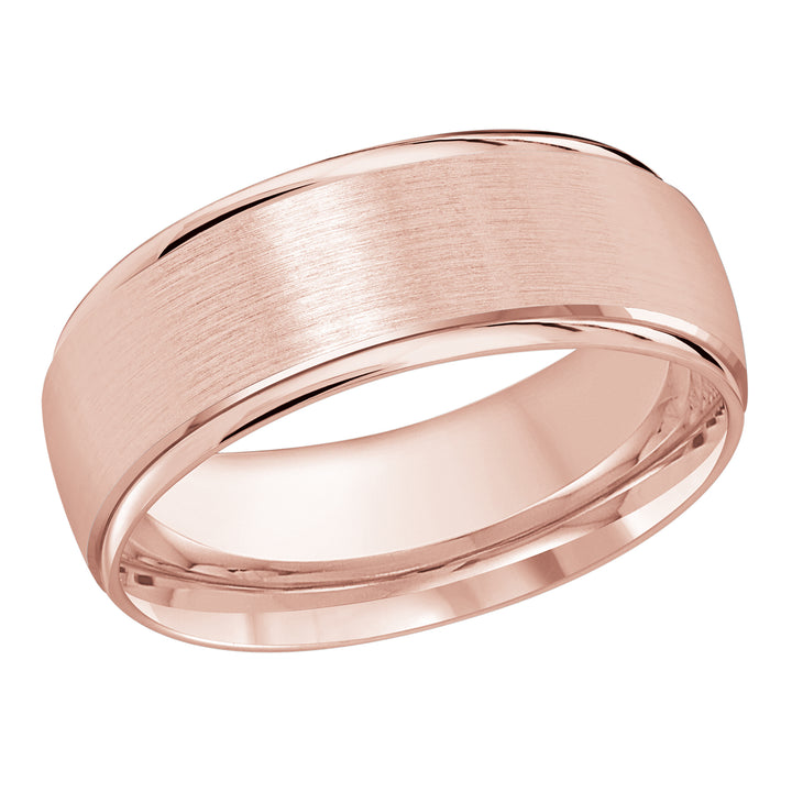 M3 1166 8P 01   A Pink Wedding Band available in 10K  14K and 18K Gold