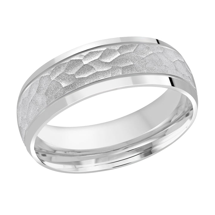 M3 896 7W 02   A White Wedding Band available in 10K  14K  8K Gold and Platinum