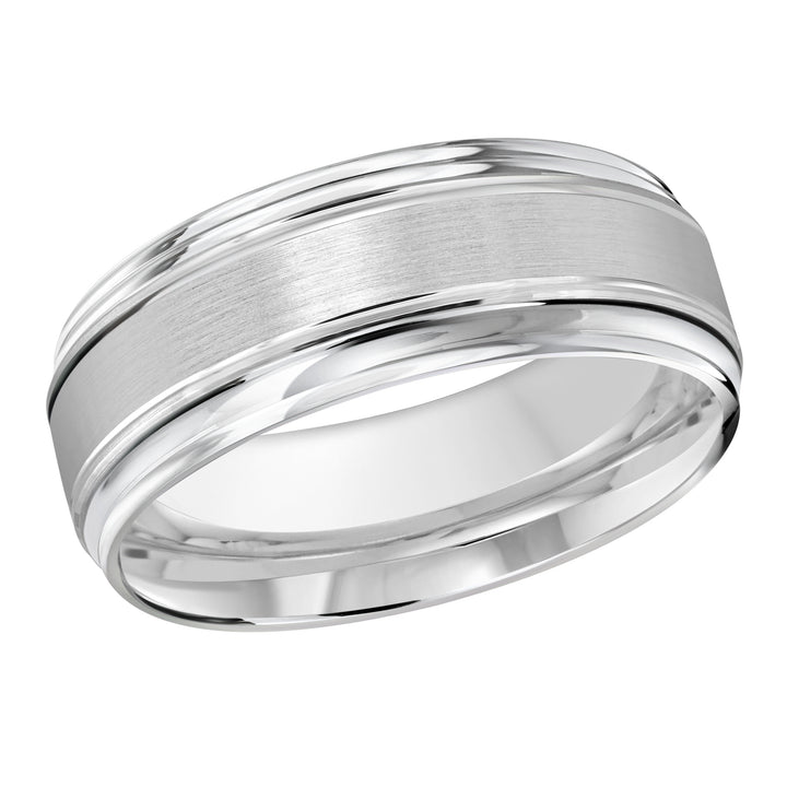 M3 009 8W 01   A White Wedding Band available in 10K  14K  8K Gold and Platinum