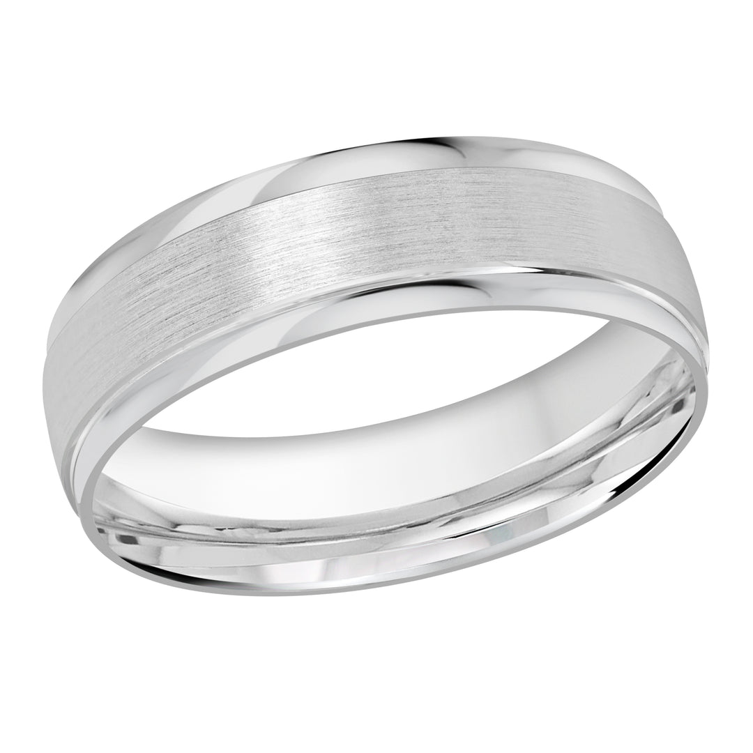 M3 1225 6W 01   A White Wedding Band available in 10K  14K  8K Gold and Platinum