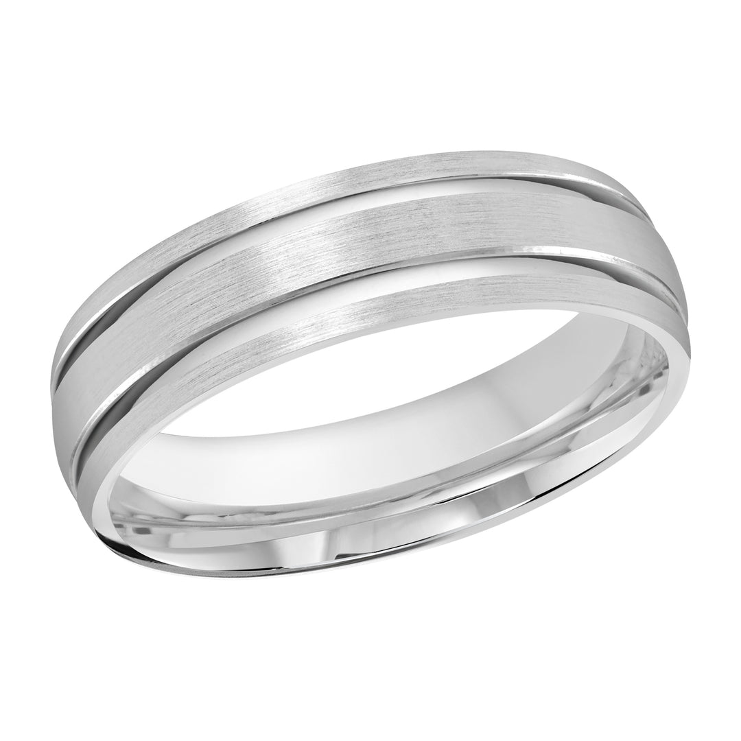 M3 393 6W 01   A White Wedding Band available in 10K  14K  8K Gold and Platinum