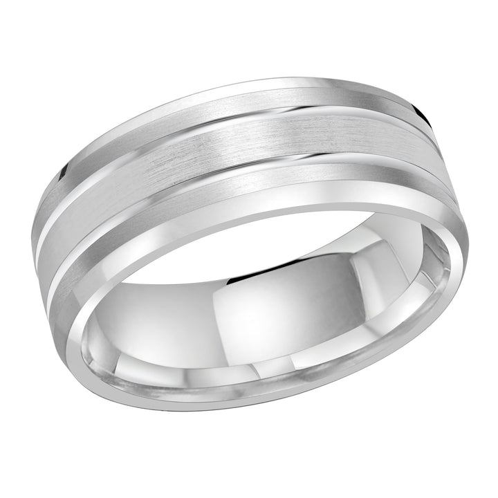 M3 1130 8W 01   A White Wedding Band available in 10K  14K  8K Gold and Platinum