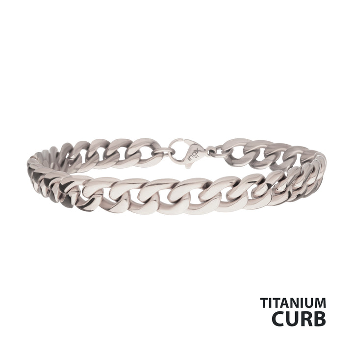 7.4mm Titanium Curb Chain Bracelet