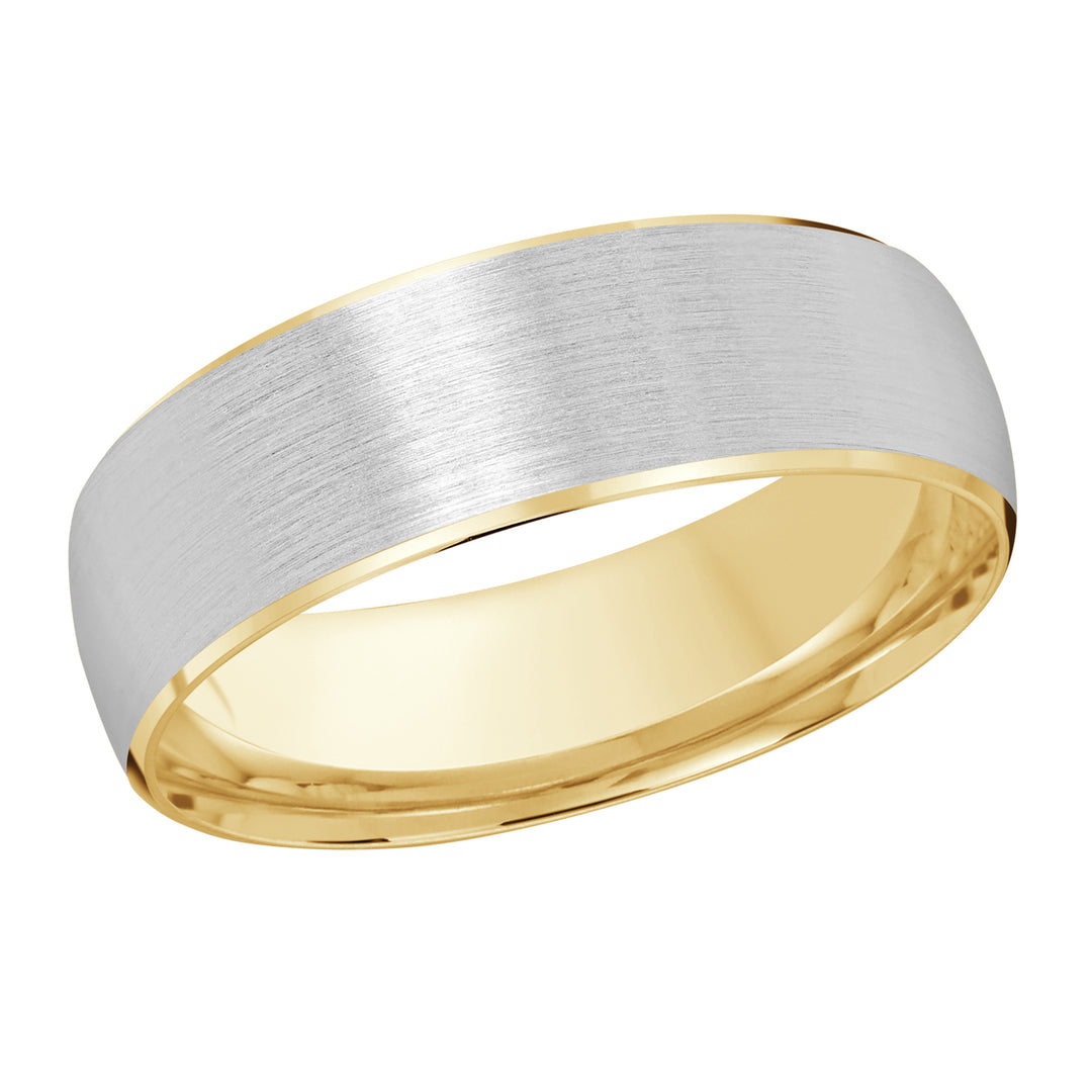 M3 249 7YW 01   A Yellow   White Wedding Band available in 10K  14K and 18K Gold