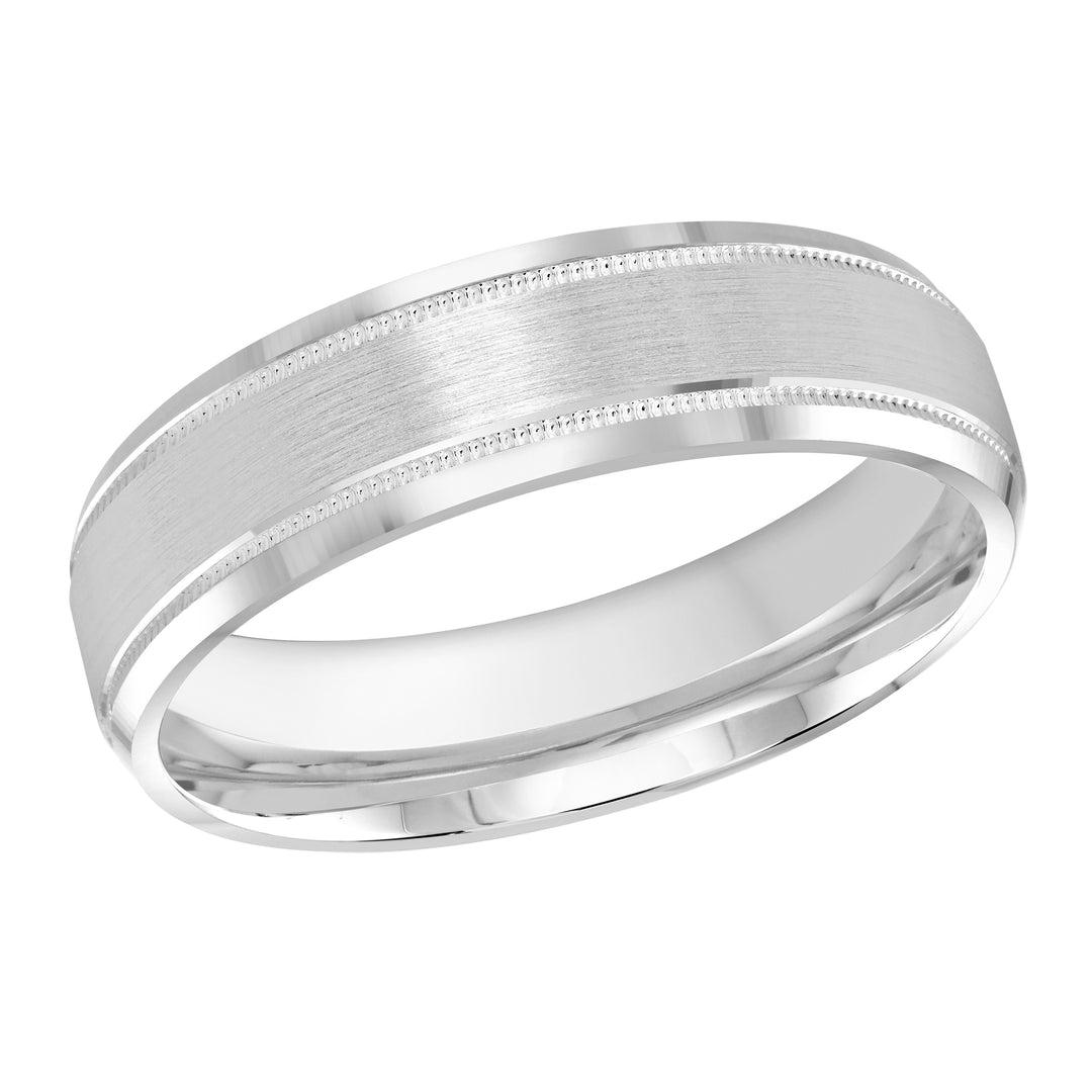 M3 413 6W 01   A White Wedding Band available in 10K  14K  8K Gold and Platinum