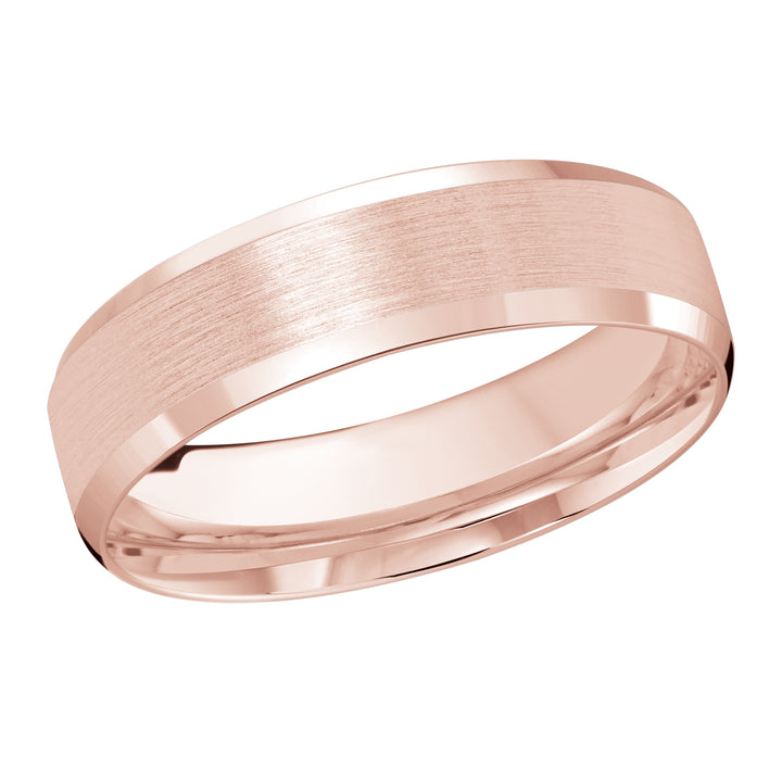 M3 1105 6P 01   A Pink Wedding Band available in 10K  14K and 18K Gold