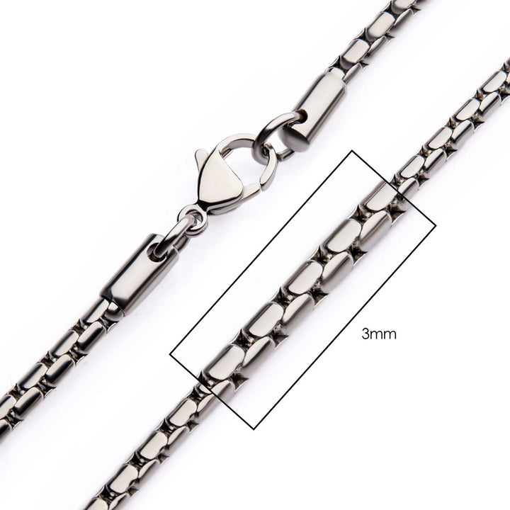 3mm Steel Boston Link Chain Necklace