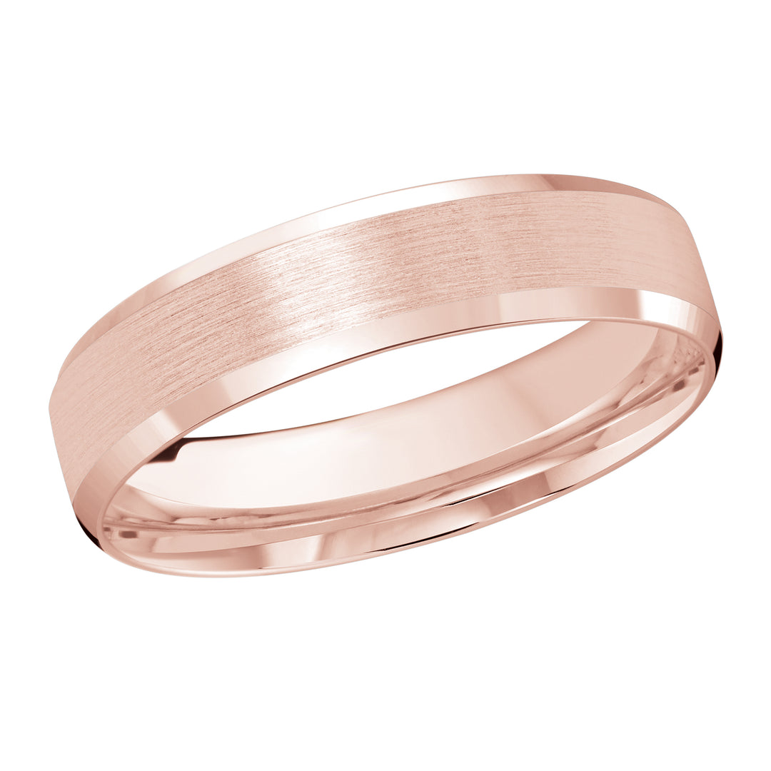 M3 1105 5P 01   A Pink Wedding Band available in 10K  14K and 18K Gold