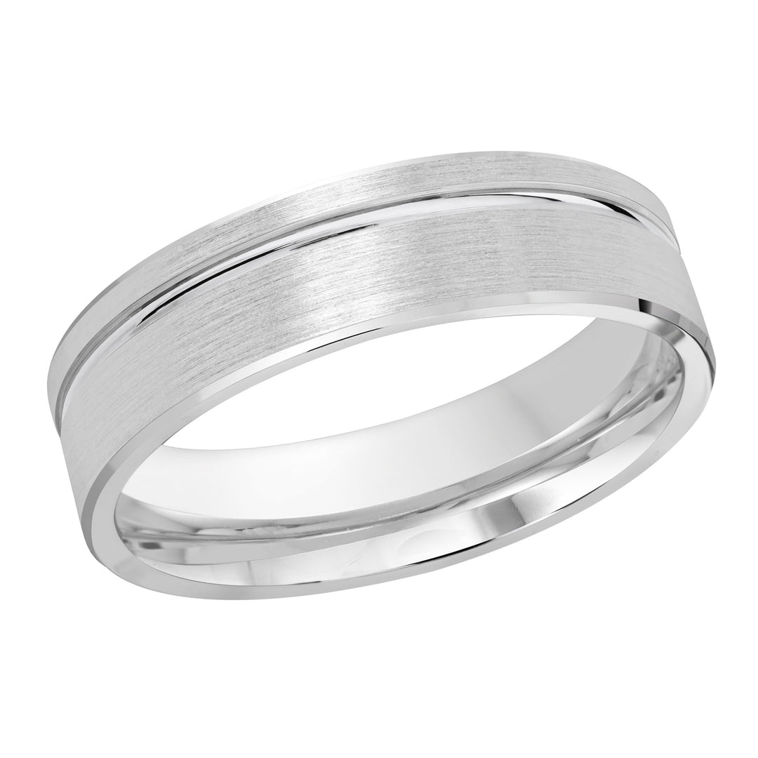 M3 281 6W 01   A White Wedding Band available in 10K  14K  8K Gold and Platinum