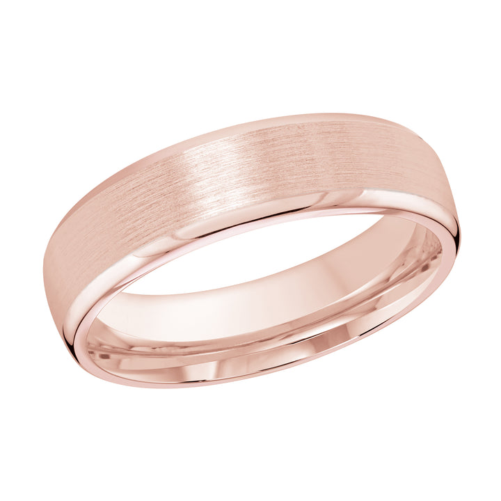 M3 132 6P 01   A Pink Wedding Band available in 10K  14K and 18K Gold