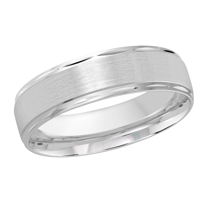 M3 674 6W 01   A White Wedding Band available in 10K  14K  8K Gold and Platinum