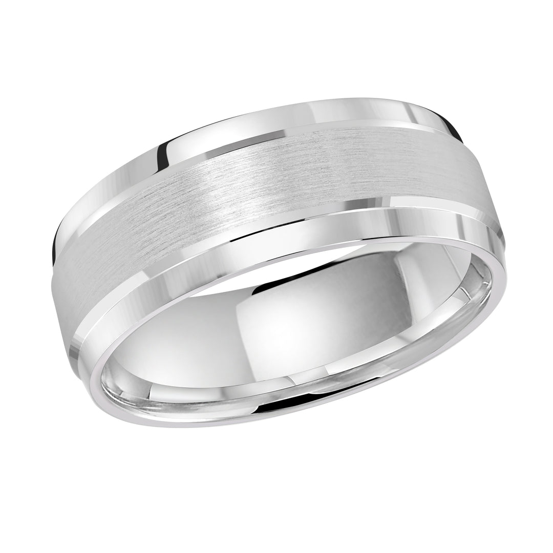 M3 418 8W 01   A White Wedding Band available in 10K  14K  8K Gold and Platinum