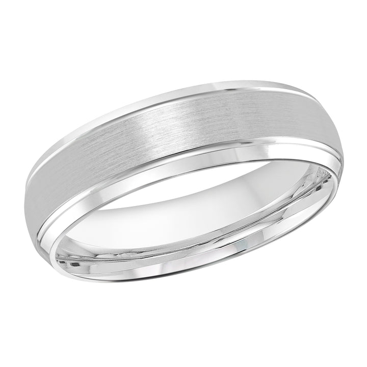 M3 014 6W 01   A White Wedding Band available in 10K  14K  8K Gold and Platinum