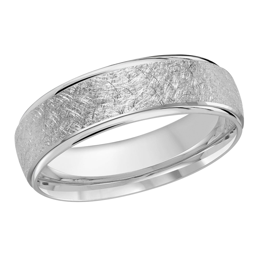 M3 081 6W 04   A White Wedding Band available in 10K  14K  8K Gold and Platinum