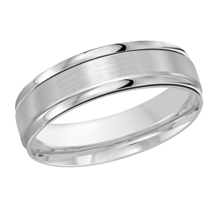 M3 031 6W 01   A White Wedding Band available in 10K  14K  8K Gold and Platinum