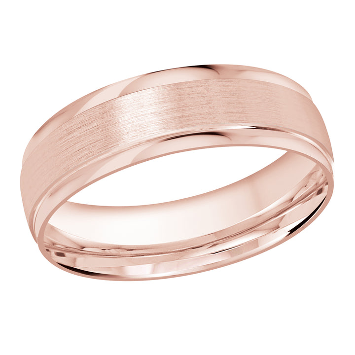 M3 1225 6P 01   A Pink Wedding Band available in 10K  14K and 18K Gold