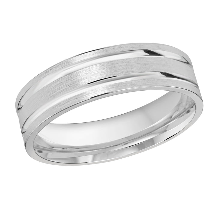 M3 986 6W 01   A White Wedding Band available in 10K  14K  8K Gold and Platinum