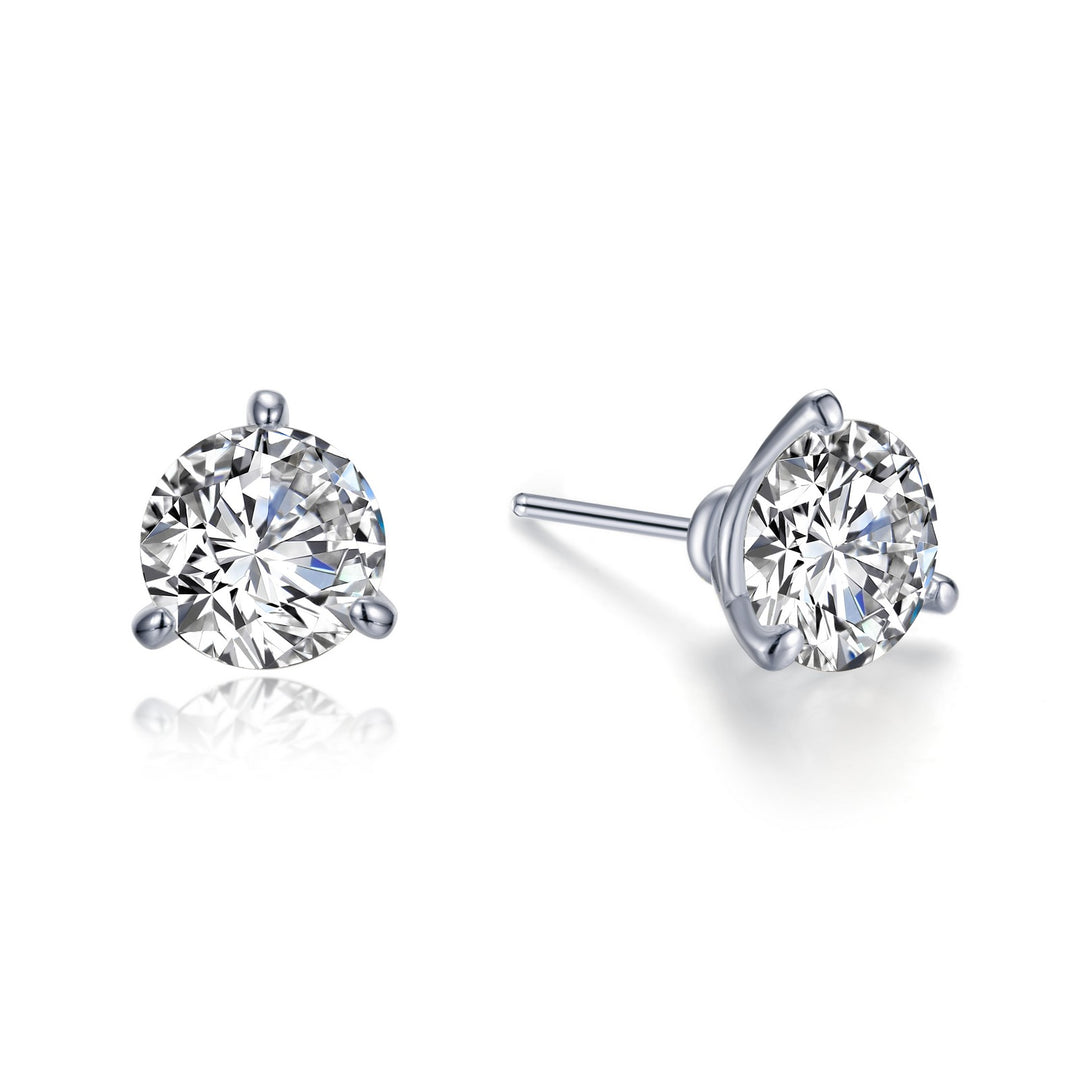 3 CTW 3 Prong Stud Earrings