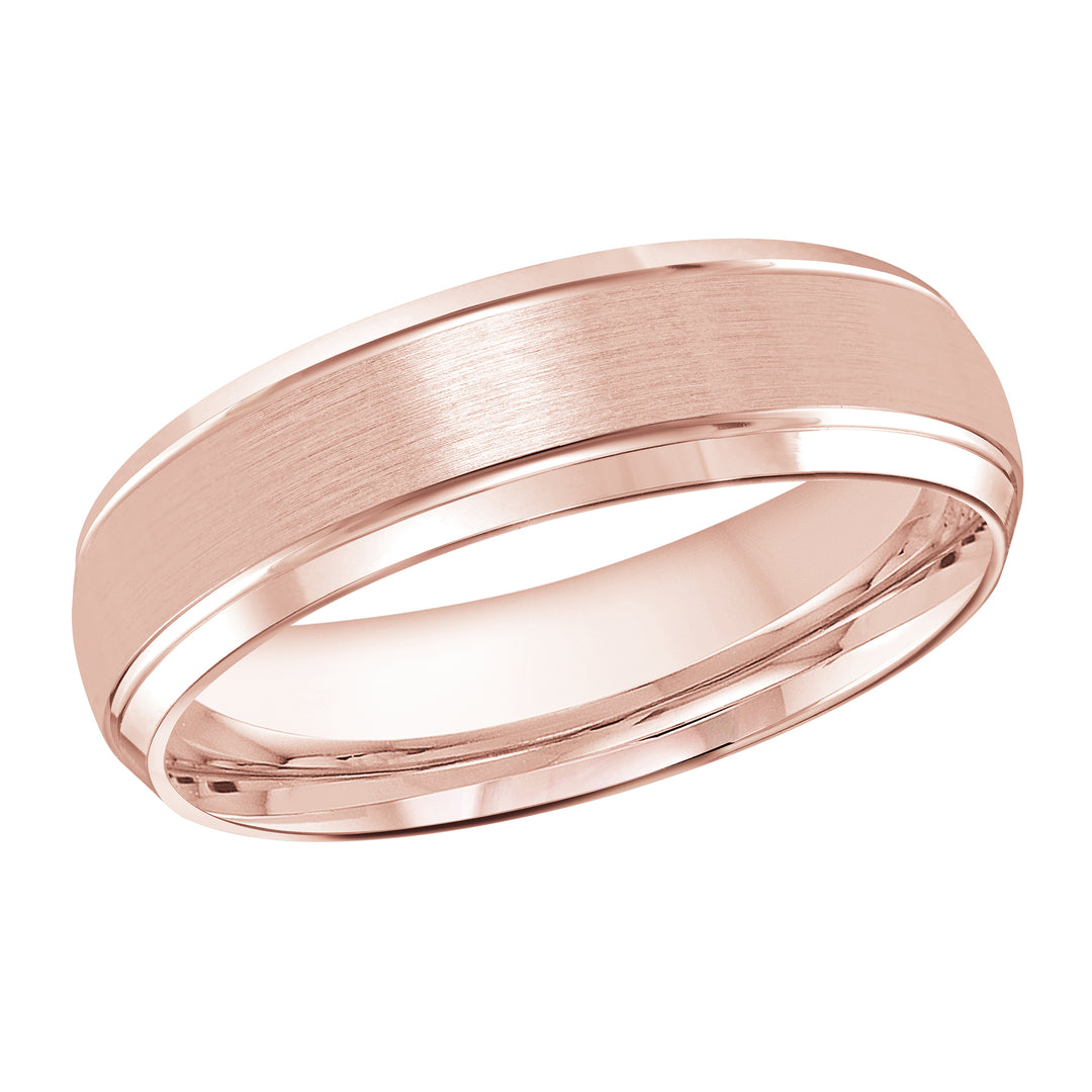 M3 014 6P 01   A Pink Wedding Band available in 10K  14K and 18K Gold