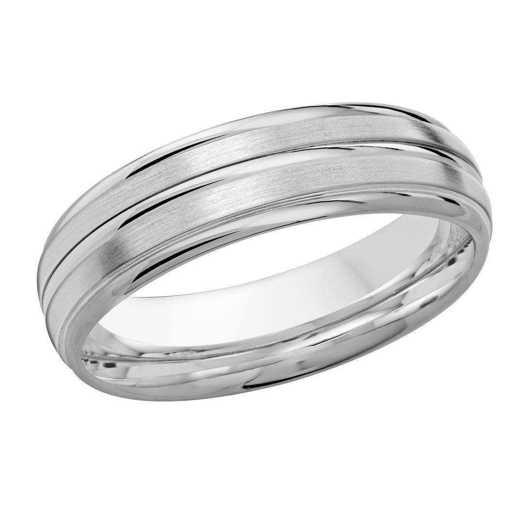 M3 016 6W 01   A White Wedding Band available in 10K  14K  8K Gold and Platinum