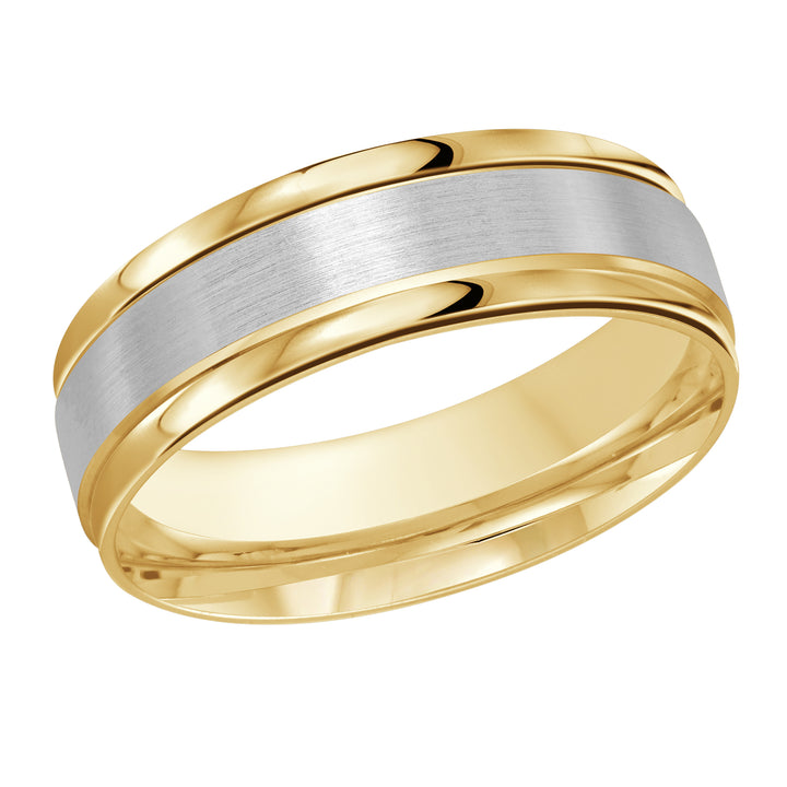 M3 031 7YW 01   A Yellow   White Wedding Band available in 10K  14K and 18K Gold