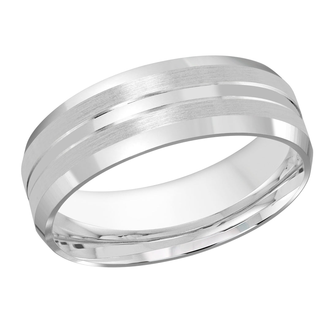 M3 1051 7W 01   A White Wedding Band available in 10K  14K  8K Gold and Platinum