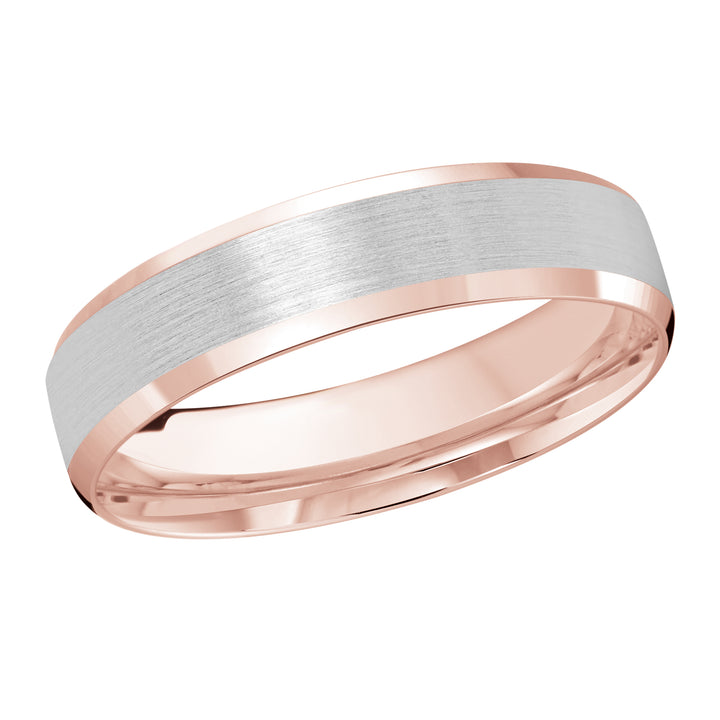 M3 1105 5PW 01   A Pink White Wedding Band available in 10K  14K and 18K Gold