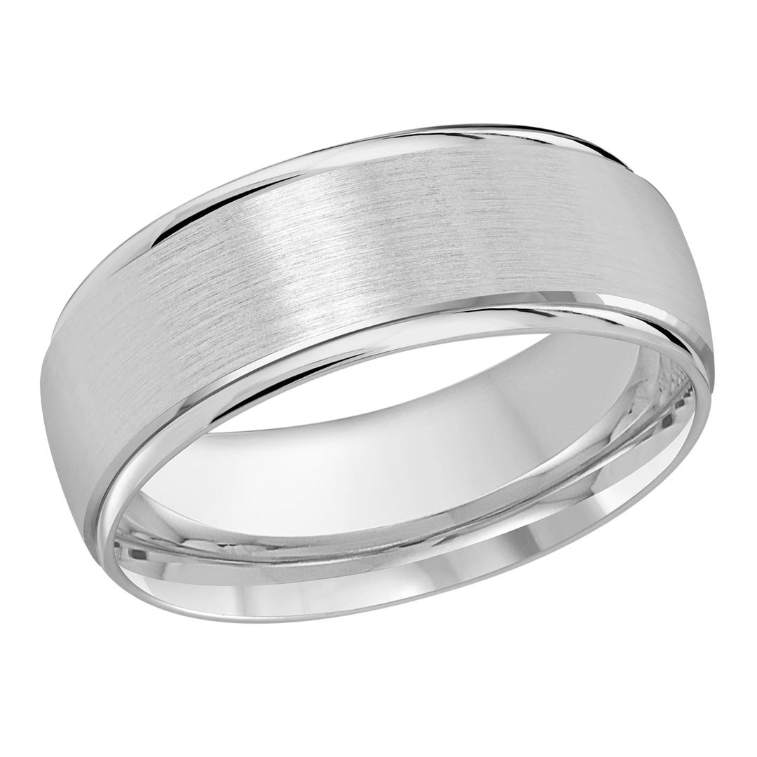 M3 1166 8W 01   A White Wedding Band available in 10K  14K  8K Gold and Platinum