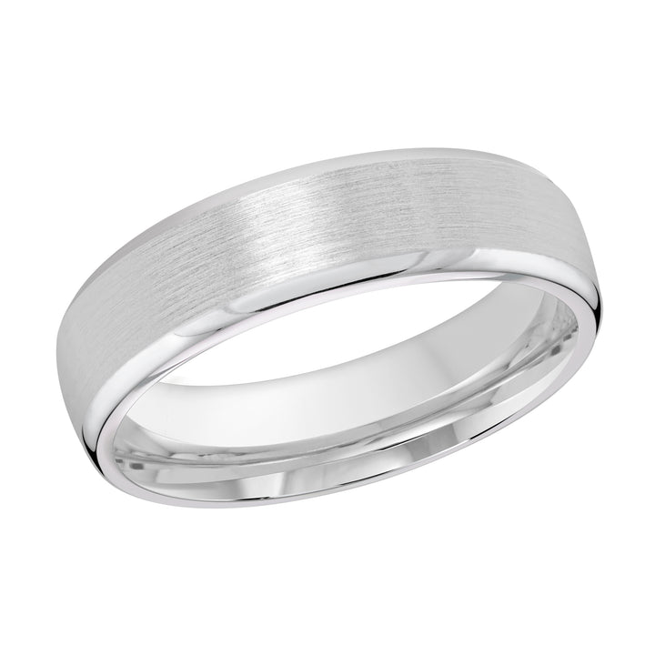 M3 132 6W 01   A White Wedding Band available in 10K  14K  8K Gold and Platinum