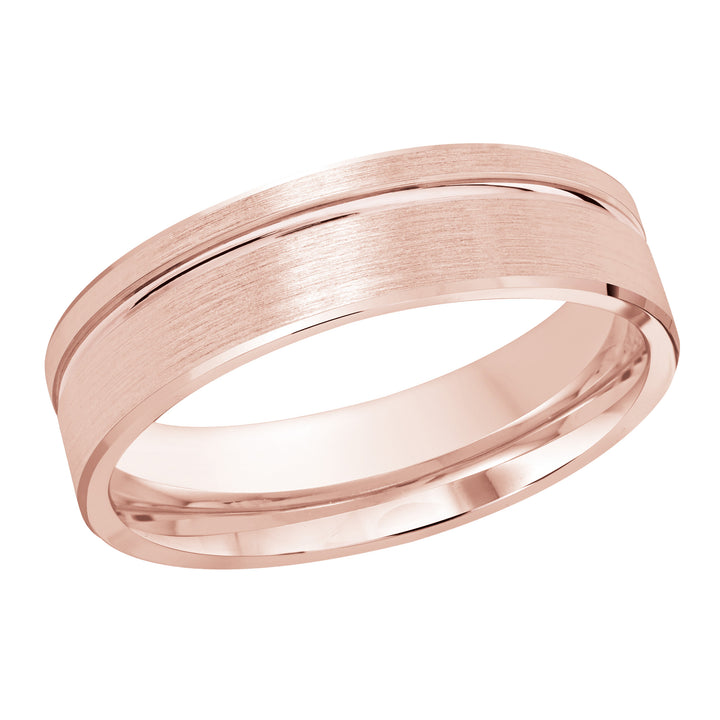 M3 281 6P 01   A Pink Wedding Band available in 10K  14K and 18K Gold