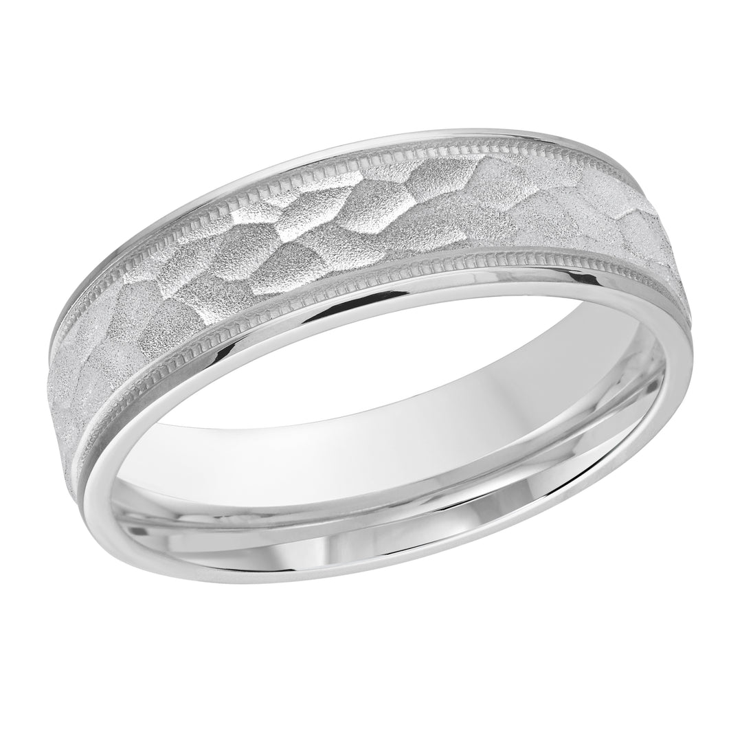 M3 303 6W 02   A White Wedding Band available in 10K  14K  8K Gold and Platinum