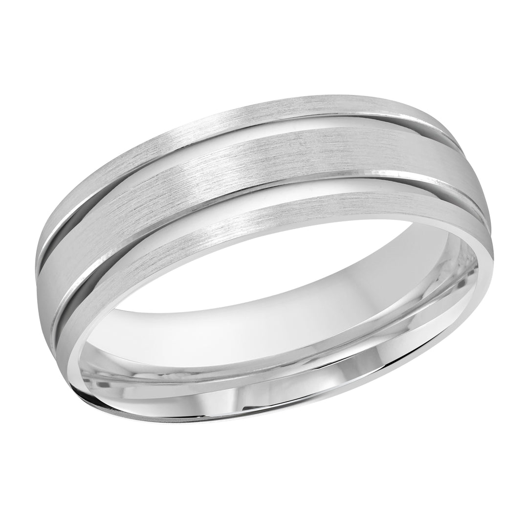 M3 389 7W 01   A White Wedding Band available in 10K  14K  8K Gold and Platinum