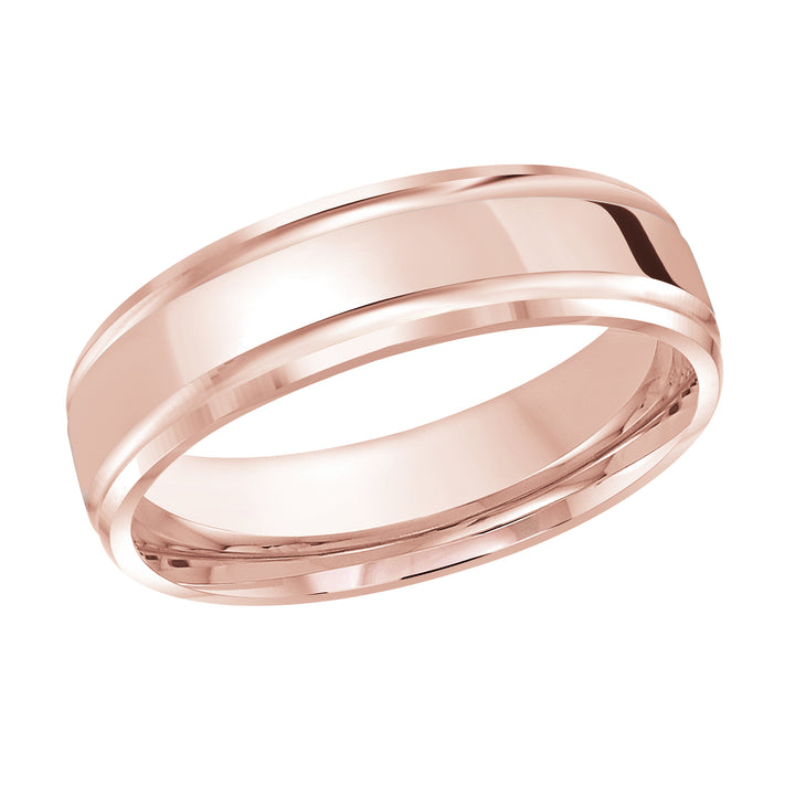 M3 411 6P 03   A Pink Wedding Band available in 10K  14K and 18K Gold