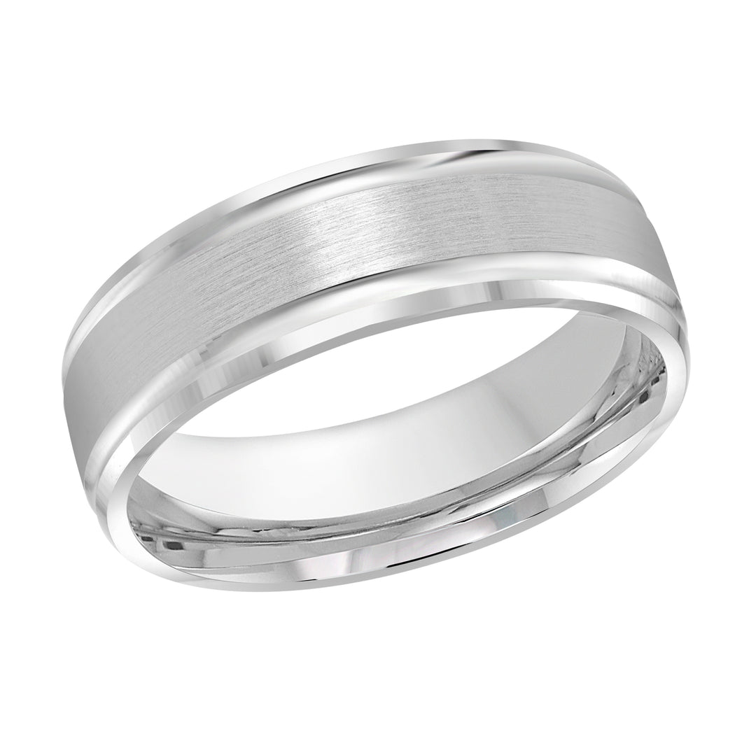 M3 411 7W 01   A White Wedding Band available in 10K  14K  8K Gold and Platinum