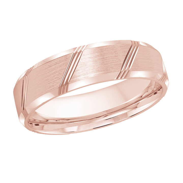 M3 414 6P 01   A Pink Wedding Band available in 10K  14K and 18K Gold