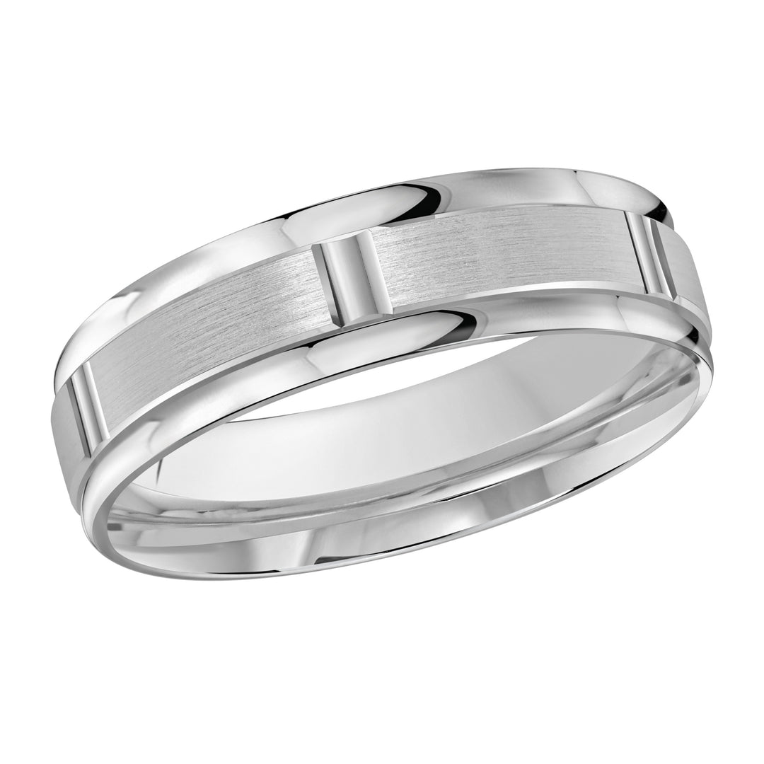 M3 636 6W 01   A White Wedding Band available in 10K  14K  8K Gold and Platinum