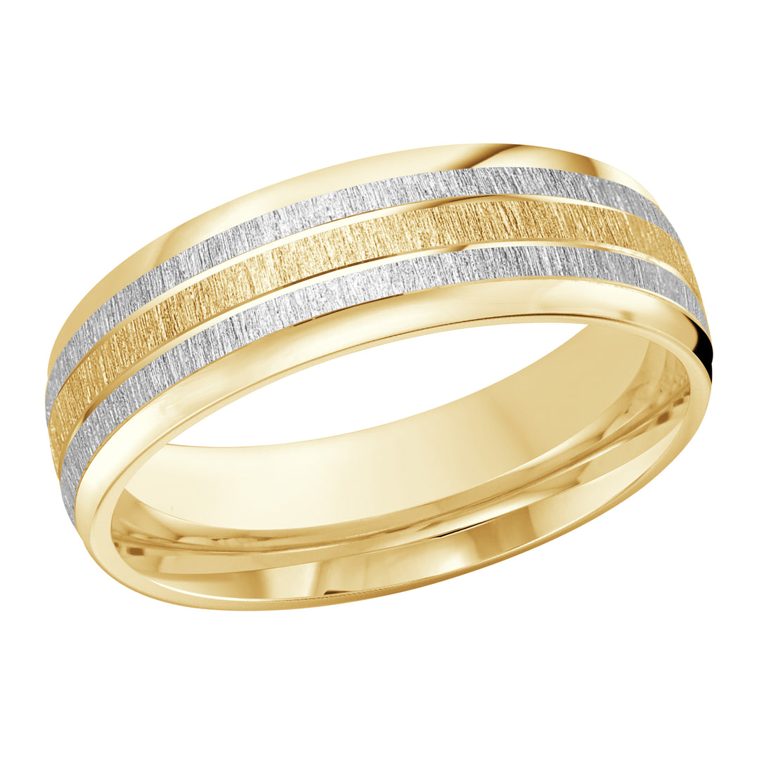 M3 722 7YW 06   A Yellow   White Wedding Band available in 10K  14K and 18K Gold