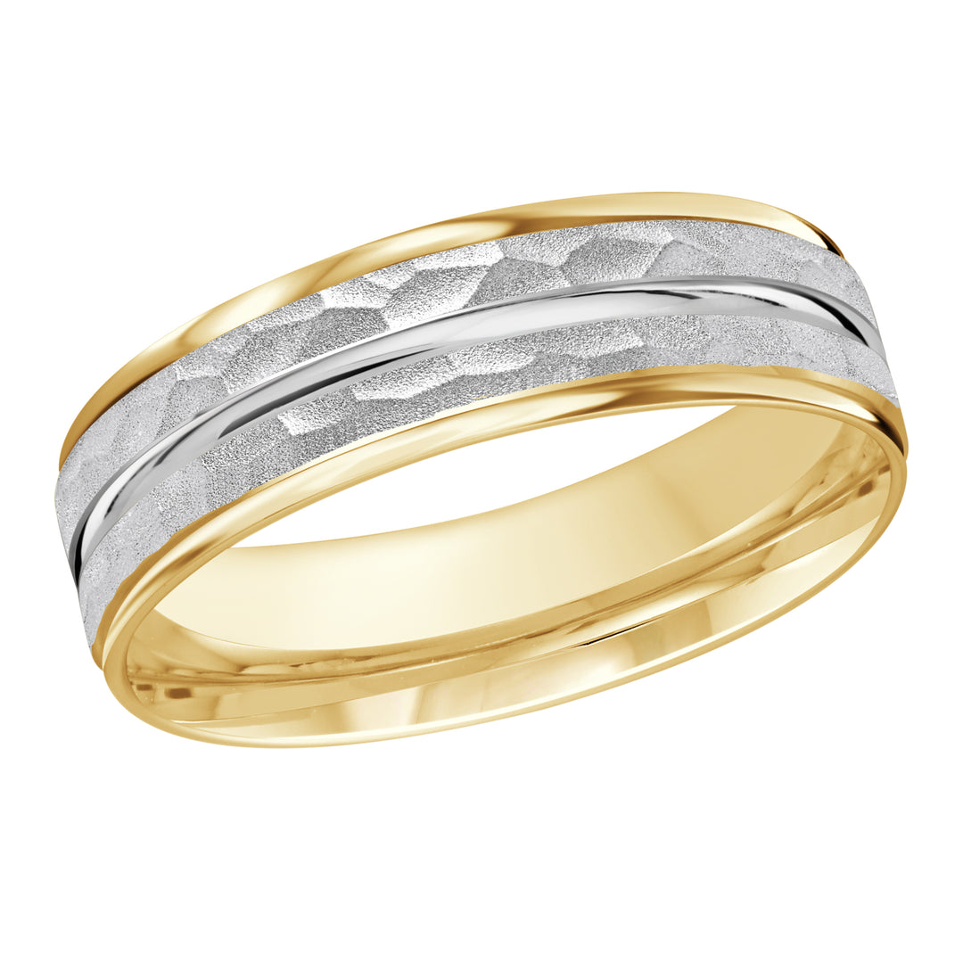 M3 815 7YW 02   A Yellow   White Wedding Band available in 10K  14K and 18K Gold