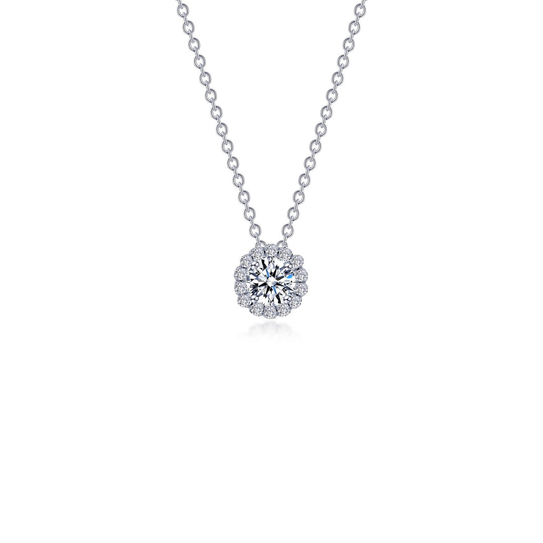 1.05 CTW Round Halo Necklace